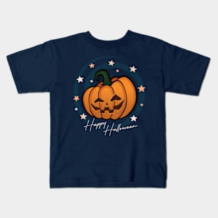 Joyful Halloween with Cute Pumpkin Ghost - funny quotes Kids T-Shirt